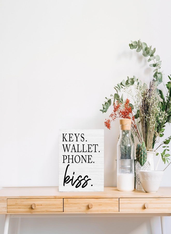 OFlich Wooden Entryway Table Decor - Box Sign for Keys, Wallet, Phone - Home Decor - Image 3